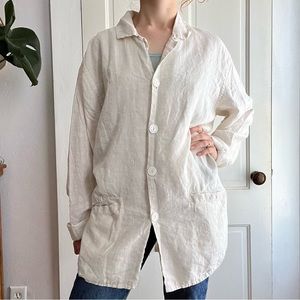 FLAX linen button up